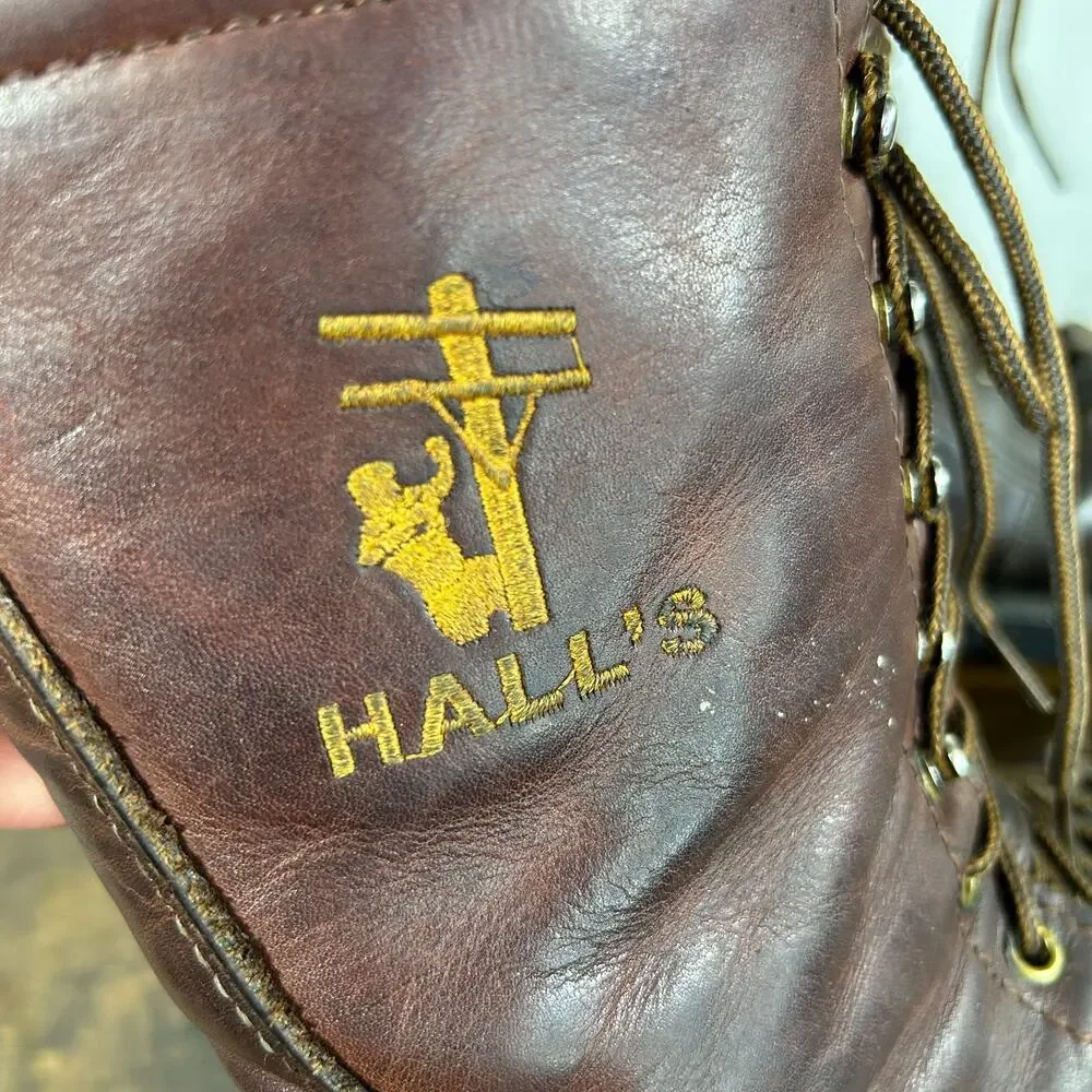 Hall's Mens 10.5 D 10” Waterproof Goretex Steel Toe Lineman Boots USA Made